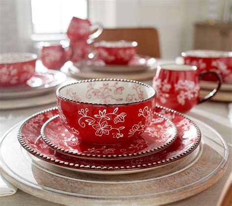 Temptations OLD WORLD Poinsettia Ovenware Tara DINNER SET FOR 4, 20 Pieces NEW. . Temptations dishes